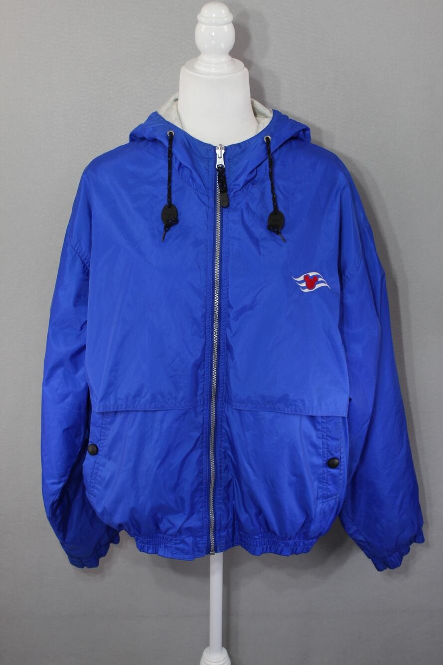Disney Dunbrooke Windbreaker Jacket Womens Large Hooded Reversible